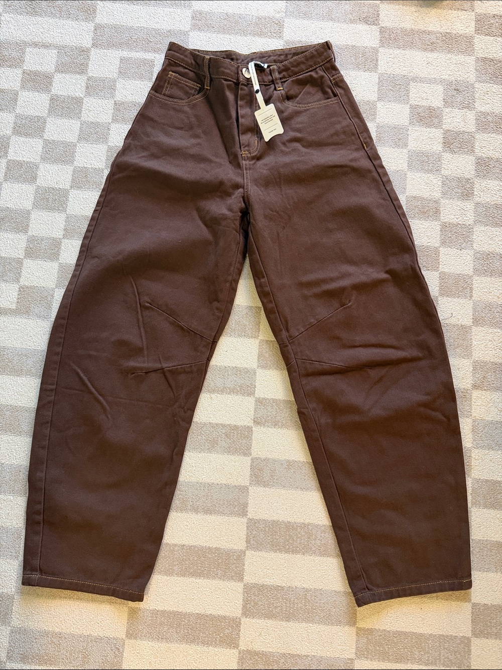 Women's High-Rise Dark Brown Utility Chino Pants